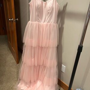 Elegant Pink Tiered Gown
